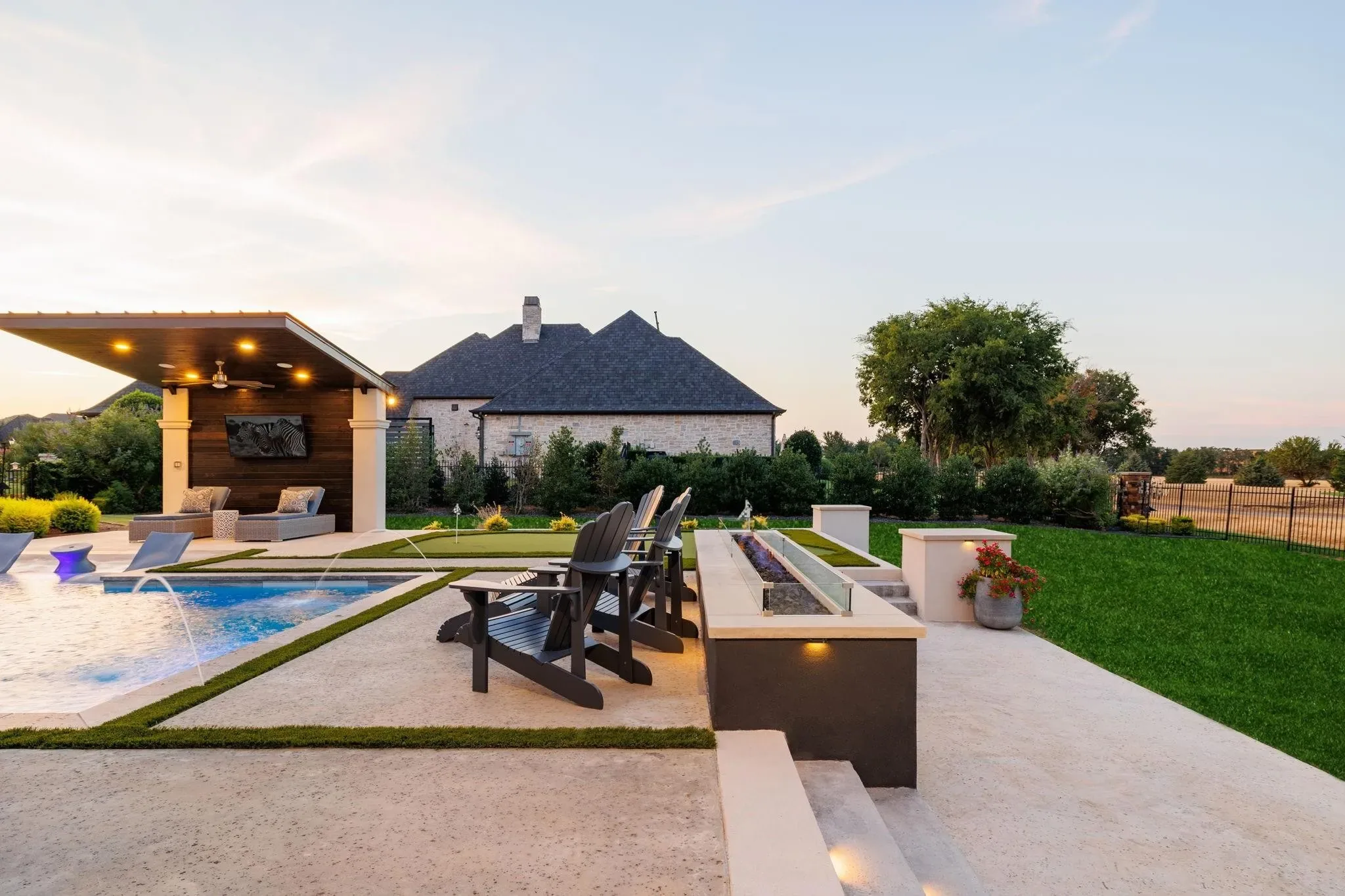 Exterior of a custom home from the driveway at Craig Ranch, McKinney