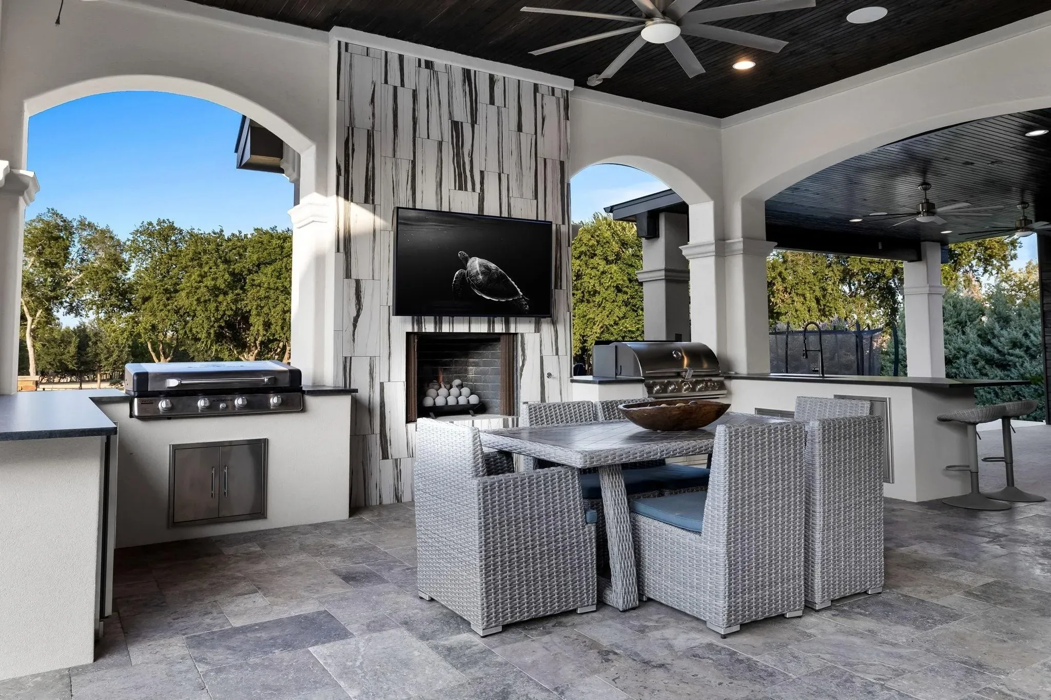 Interior of a custom home along the main run, in daylight at Craig Ranch, McKinney