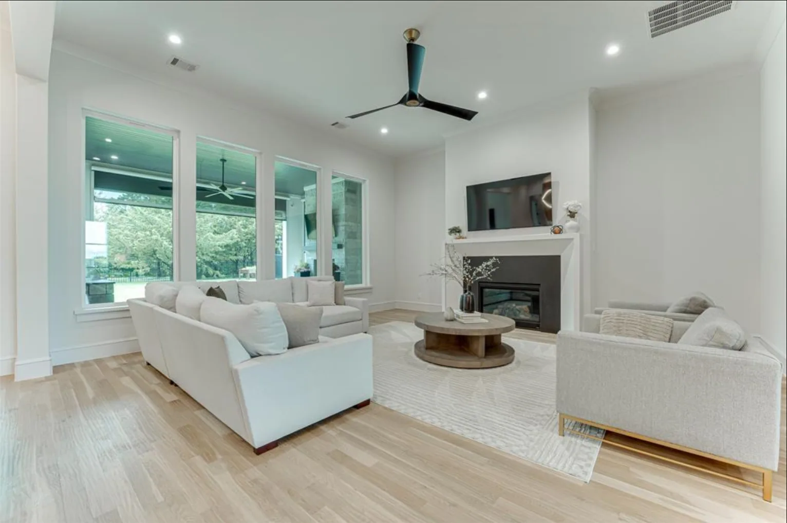 Interior of a custom home from the doorway, in daylight at Fairways of Heath Crossing