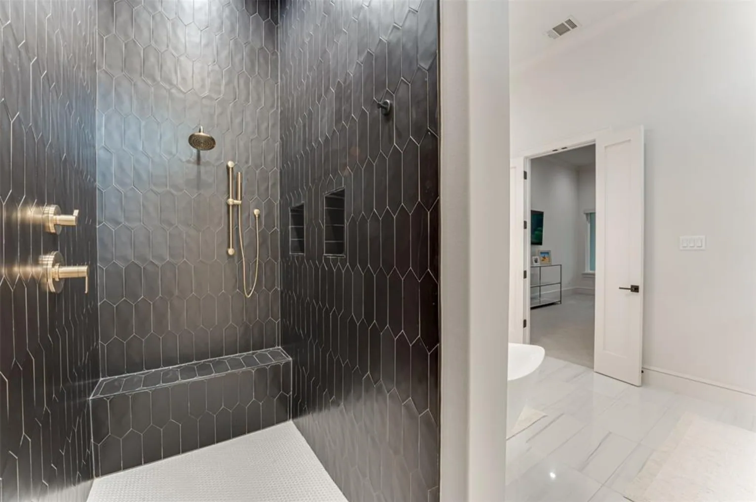 Interior of a custom home along the main run, with the finishes in at Fairways of Heath Crossing