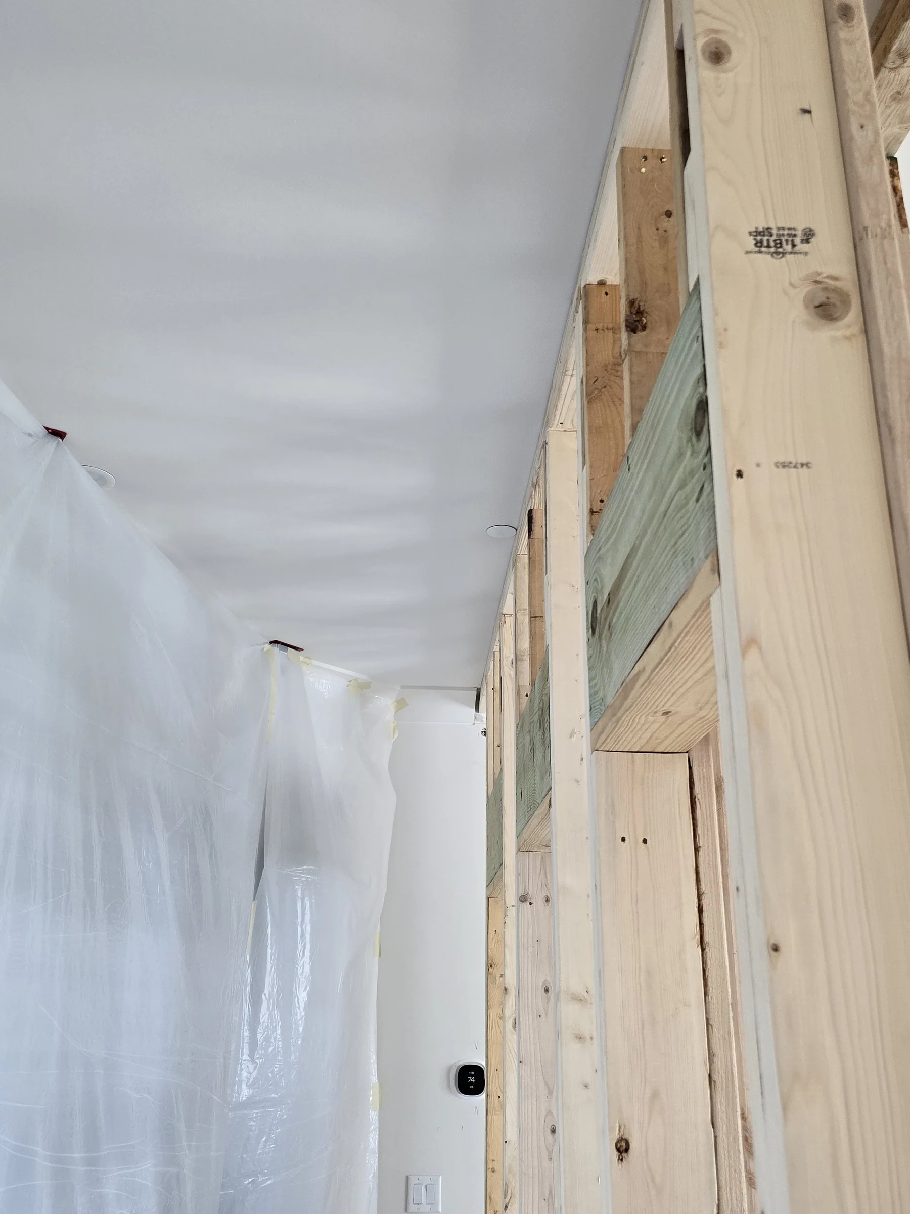 Interior of a custom home from the doorway, in daylight on private acreage in Heath