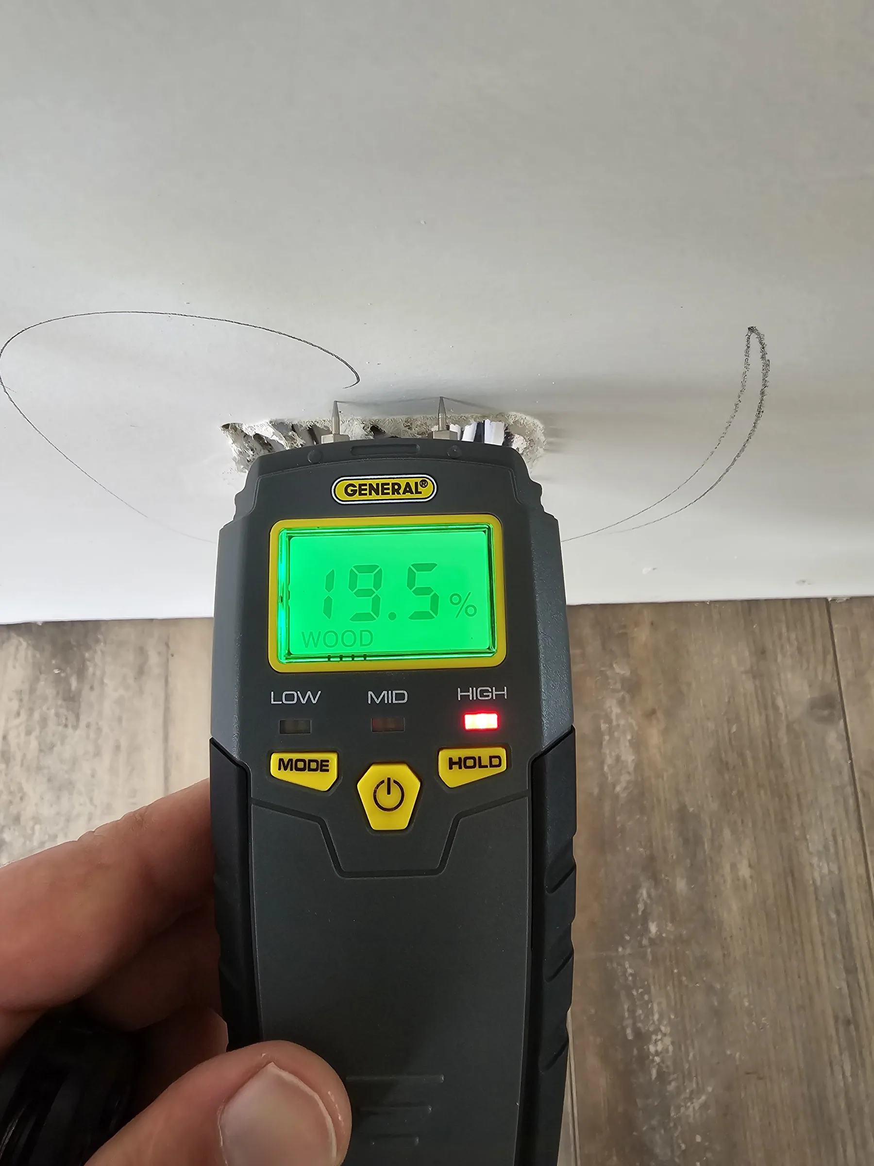 Moisture and leak diagnostic work at the supply line, with the finishes in during leak diagnostics