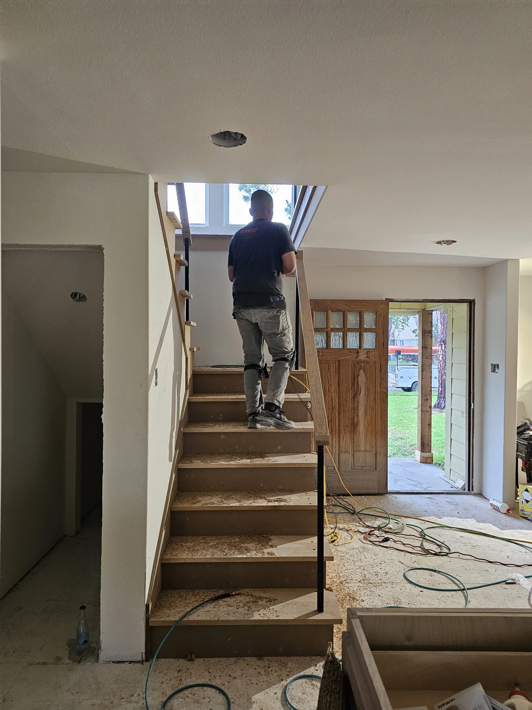 Interior of a custom home from the far corner, in daylight on the Mesquite remodel