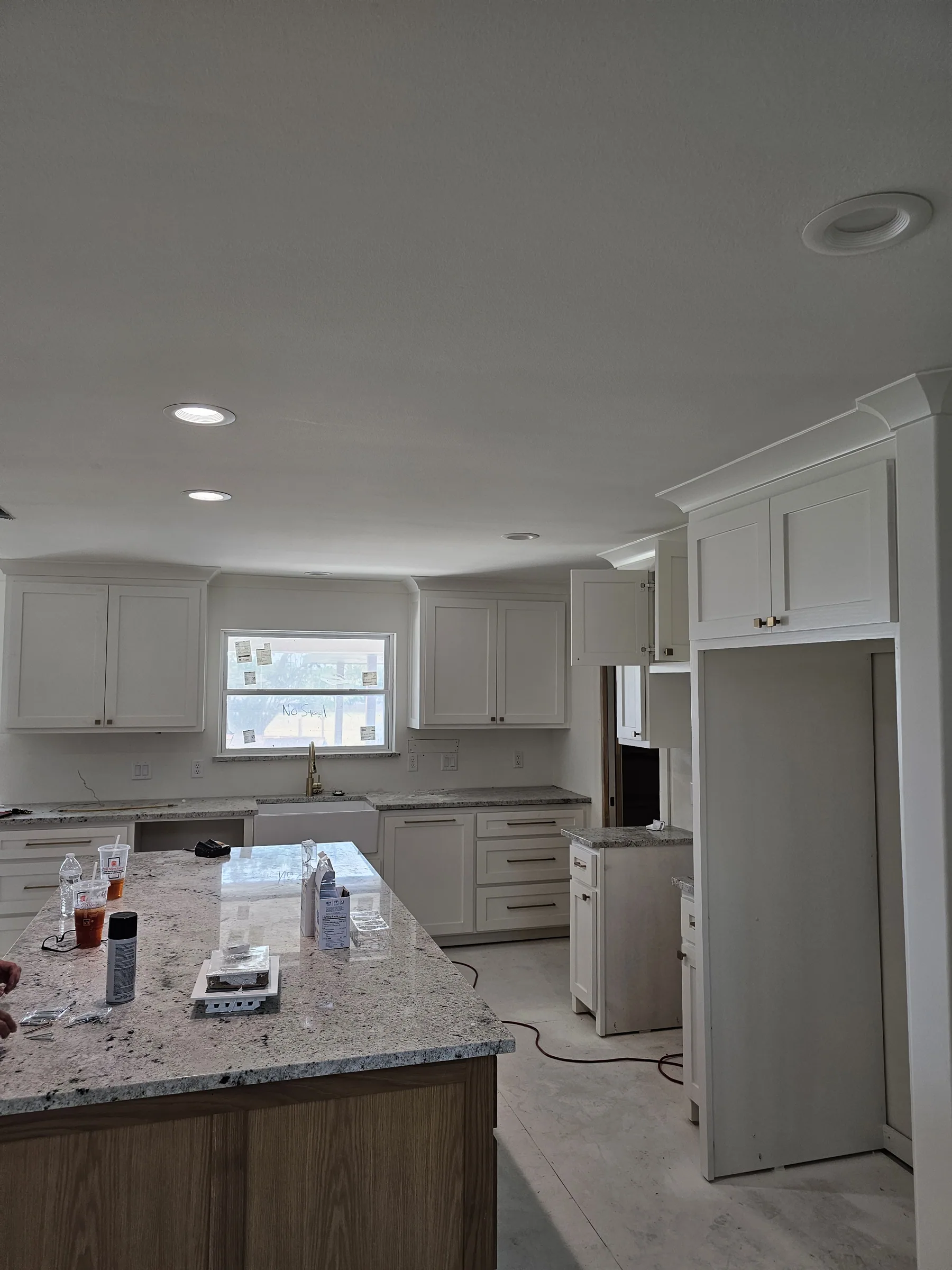 Interior of a custom home from the far corner, with the finishes in on the Mesquite remodel