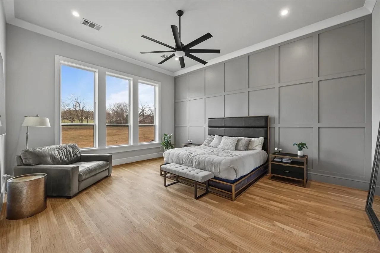 Interior of a custom home toward the adjoining room at The Providence, Heath