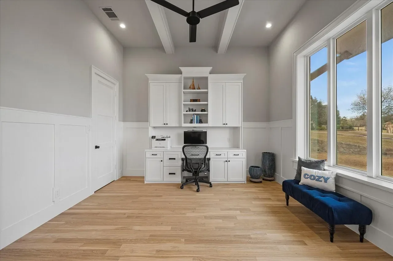 Interior of a custom home from the doorway, in daylight at The Providence, Heath