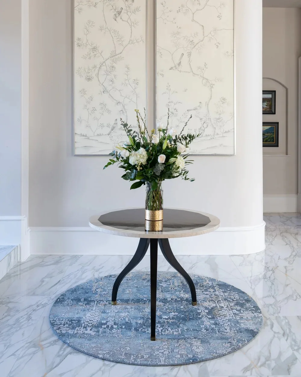 Interior of a custom home looking toward the windows at Shepherd’s Glen