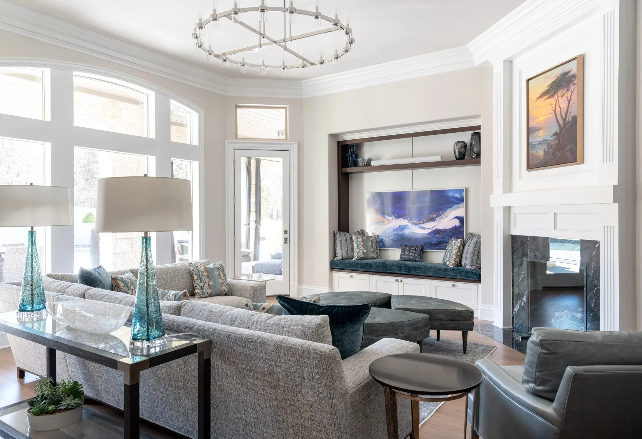 Interior of a custom home from the doorway, in daylight at Shepherd’s Glen