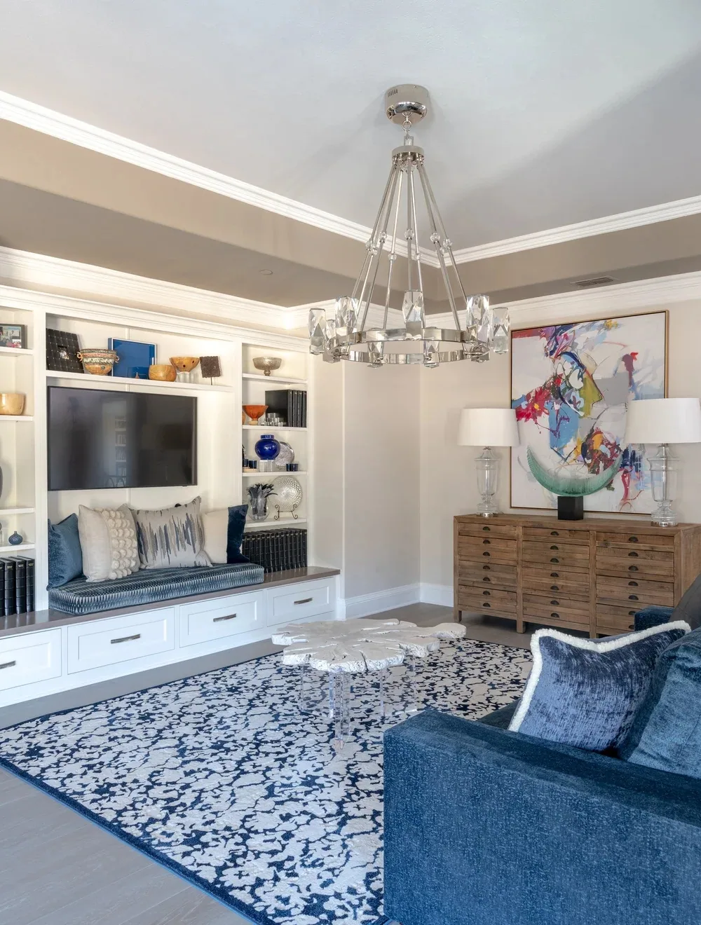 Interior of a custom home toward the adjoining room, mid-build at Shepherd’s Glen
