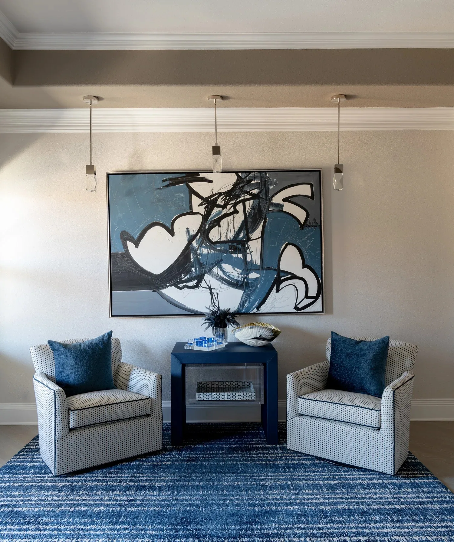 Interior of a custom home from the doorway, after completion at Shepherd’s Glen