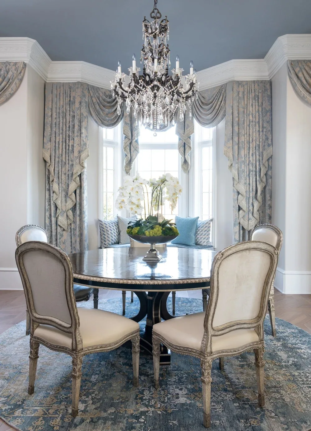 Interior of a custom home from the far corner, after completion at Shepherd’s Glen