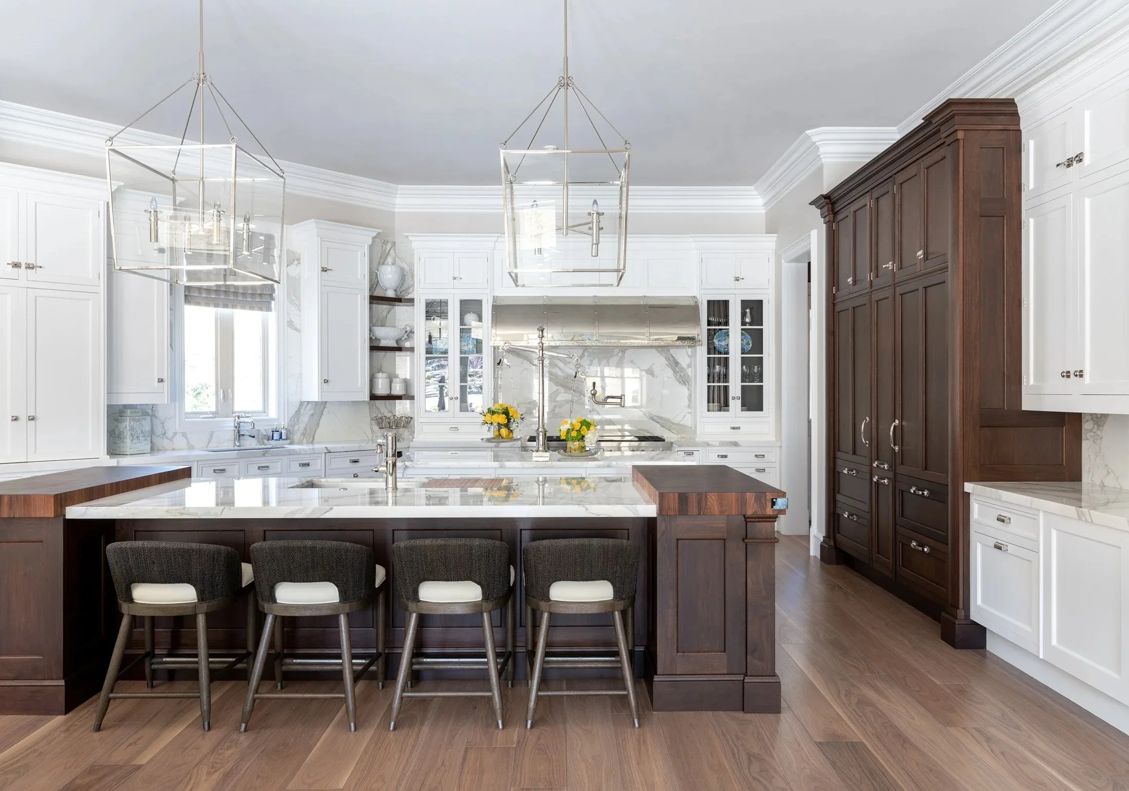 Interior of a custom home looking toward the windows, from a second position at Shepherd’s Glen
