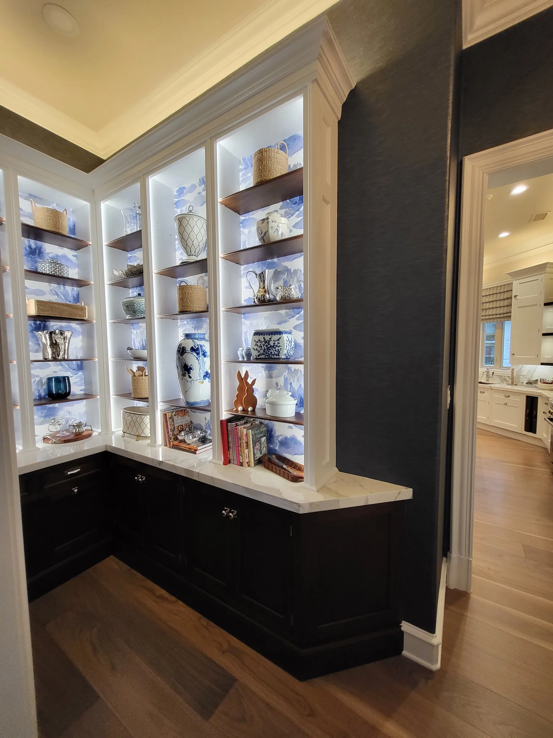 Interior of a custom home along the main run, mid-build on the Shepherd’s Glen remodel