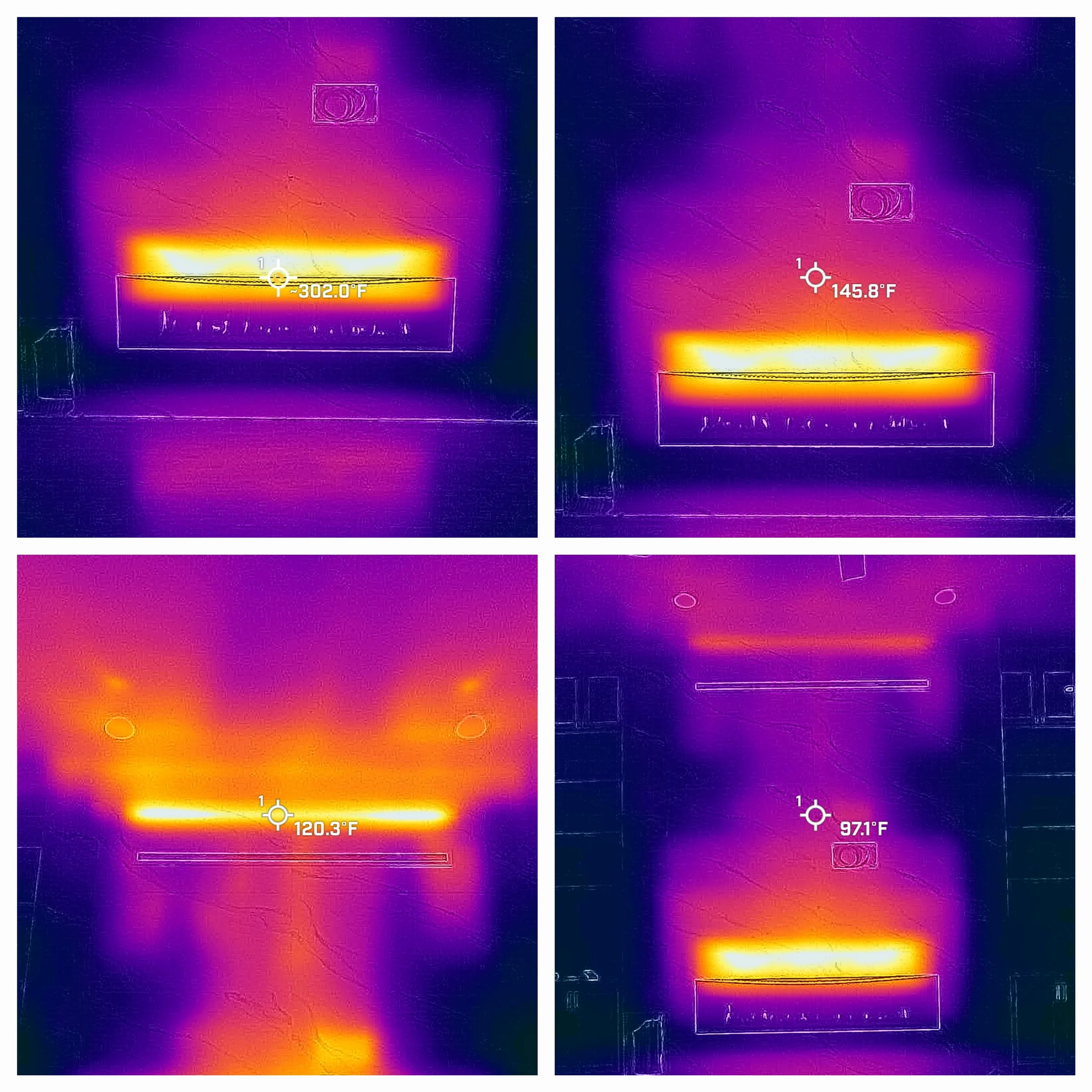 Thermal imaging scan during inspection showing the temperature gradient during a thermal inspection