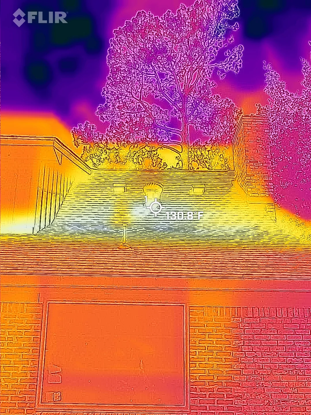 Thermal imaging scan during inspection over a duct run, with the finishes in during a thermal inspection