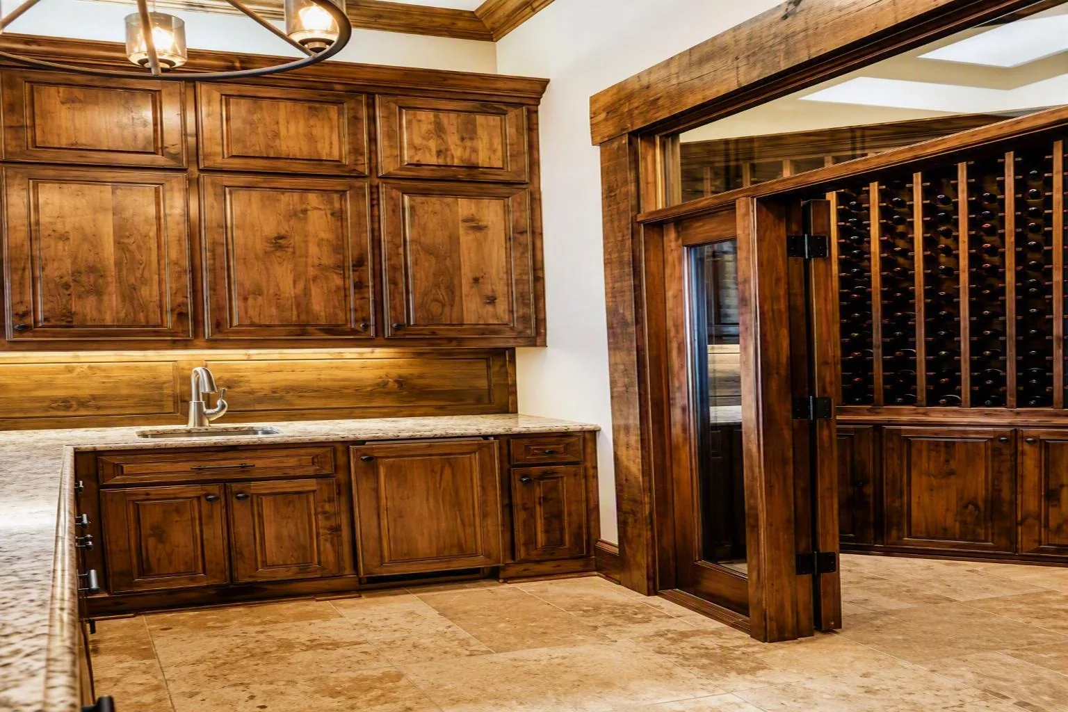 Interior of a custom home from the doorway, with the finishes in at Wimberly Place, Allen