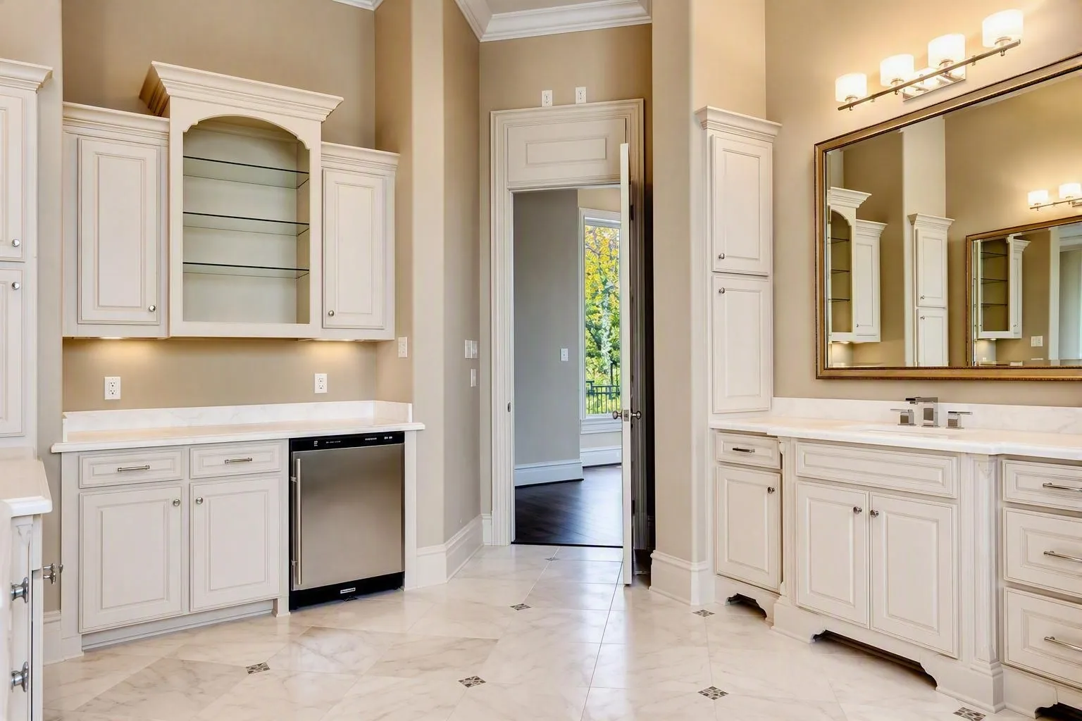Interior of a custom home along the main run, with the finishes in at Wimberly Place, Allen